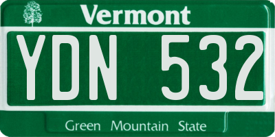 VT license plate YDN532