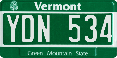 VT license plate YDN534