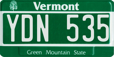 VT license plate YDN535