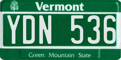 VT license plate YDN536