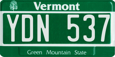 VT license plate YDN537