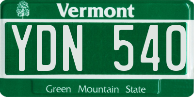 VT license plate YDN540