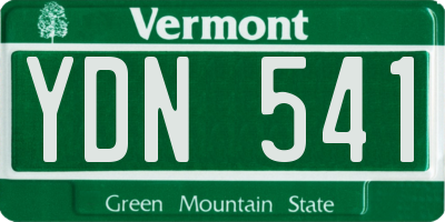 VT license plate YDN541