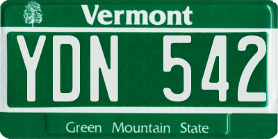 VT license plate YDN542