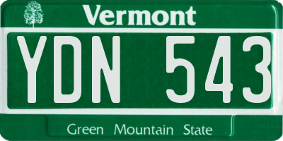 VT license plate YDN543