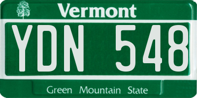 VT license plate YDN548