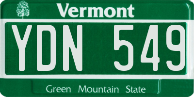 VT license plate YDN549