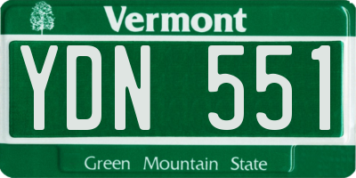 VT license plate YDN551