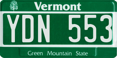 VT license plate YDN553