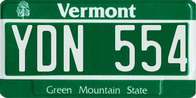 VT license plate YDN554