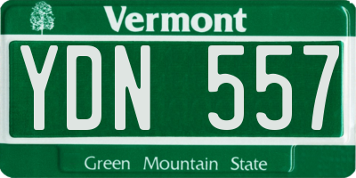 VT license plate YDN557