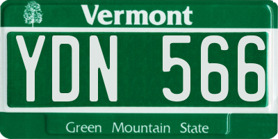 VT license plate YDN566
