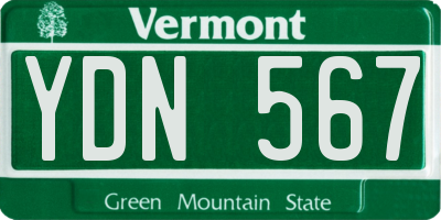 VT license plate YDN567
