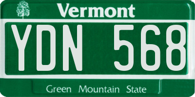 VT license plate YDN568