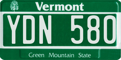 VT license plate YDN580