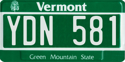 VT license plate YDN581