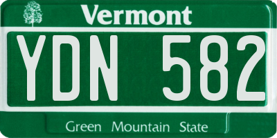 VT license plate YDN582