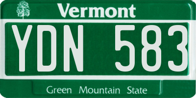 VT license plate YDN583