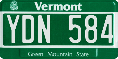 VT license plate YDN584