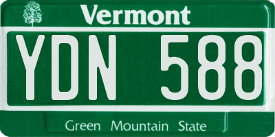 VT license plate YDN588