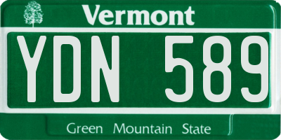 VT license plate YDN589