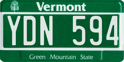 VT license plate YDN594