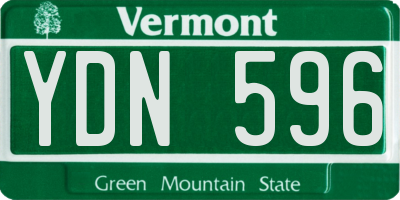 VT license plate YDN596