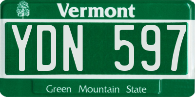 VT license plate YDN597