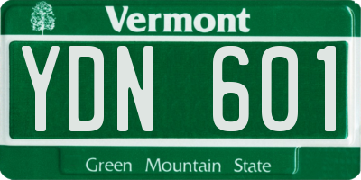 VT license plate YDN601