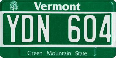 VT license plate YDN604