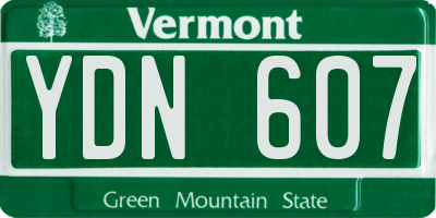 VT license plate YDN607