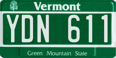 VT license plate YDN611