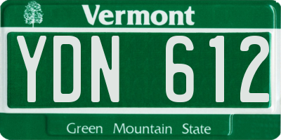 VT license plate YDN612
