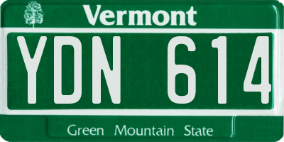 VT license plate YDN614
