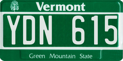 VT license plate YDN615