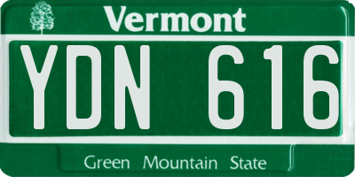 VT license plate YDN616