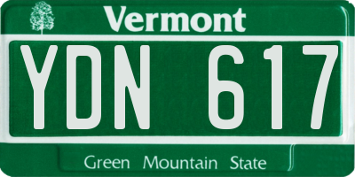 VT license plate YDN617