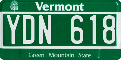 VT license plate YDN618