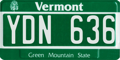 VT license plate YDN636