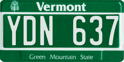 VT license plate YDN637