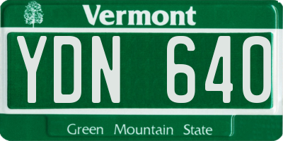 VT license plate YDN640