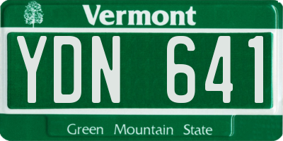 VT license plate YDN641