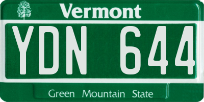 VT license plate YDN644