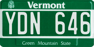 VT license plate YDN646