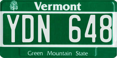 VT license plate YDN648