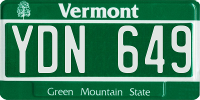 VT license plate YDN649