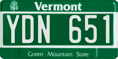 VT license plate YDN651