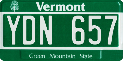 VT license plate YDN657