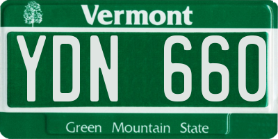 VT license plate YDN660