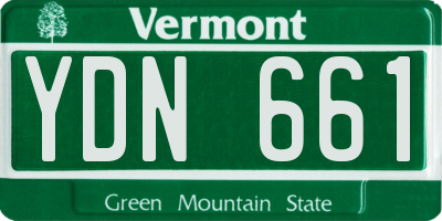 VT license plate YDN661